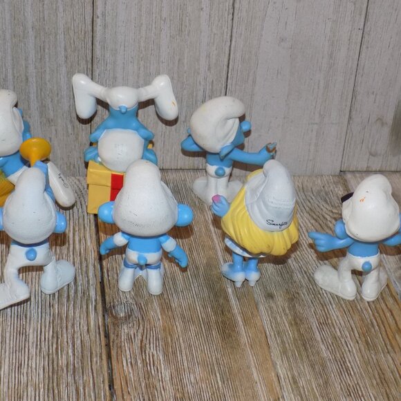 SMURF PLASTIC FIGURES TOYS CAKE TOPPER - Picture 6 of 10
